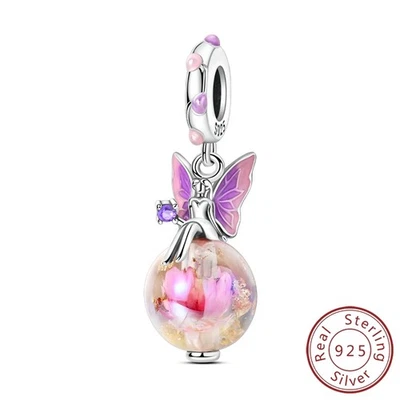 MULA 925 Sterling Silber DIY Charm CZ Schmetterling Elfe Anhänger für Armband - Bild 1 von 4