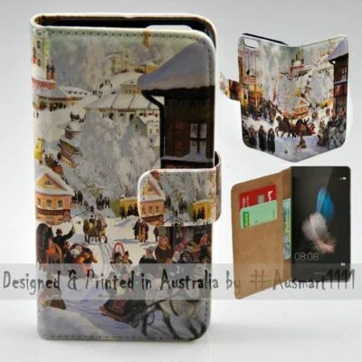 Para Huawei Series - Invierno en Rusia Tema Impresión Billetera Teléfono Móvil Estuche Cubierta Foto 1 de 3