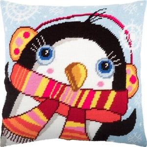 Tapestry embroidery Pillow Cover DIY kit "Penguin" Needlepoint kit Printed - Picture 1 of 9