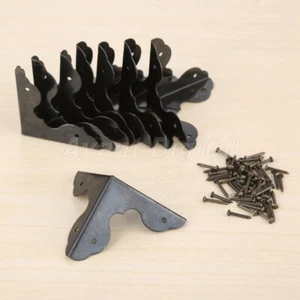 Black Wooden Case Corner Protectors Box Corner Bracket Decorative 33mm*33mm*33mm - Picture 1 of 12