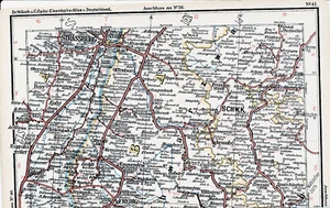 Lahr Freudenstadt Friburgo 1897 cl. orig. Scheda parziale ferroviaria Colmar Barr Achern - Foto 1 di 1