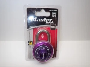 Master Lock Combination Locker Padlock Anti Shim Purple on Purple Chrome 1530DCM - Picture 1 of 2