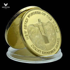 Brazil Christ Redeemer GOLD Coin Seven Wonders of The World Easter Monday Gift