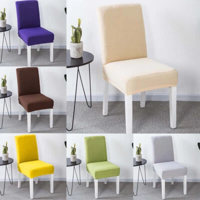 Chair Cover Dinner Solid Chair Decor Spandex Strech Wedding Party Seat Cover NEW - Image 1 of 4