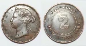 1 Stück 2 Cent Bronze Isl Mauritius 1883 ( 001 ) - Bild 1 von 1