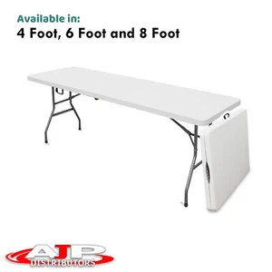 4FT 6FT 8FT Plastic Portable Folding Foldable Table Outdoor Indoor Camping Party - Picture 1 of 33