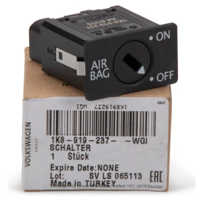 ORIGINAL Audi Seat Skoda VW Airbag Schalter ON / OFF Deaktivierung 1K8919237WGI - Bild 1 von 2