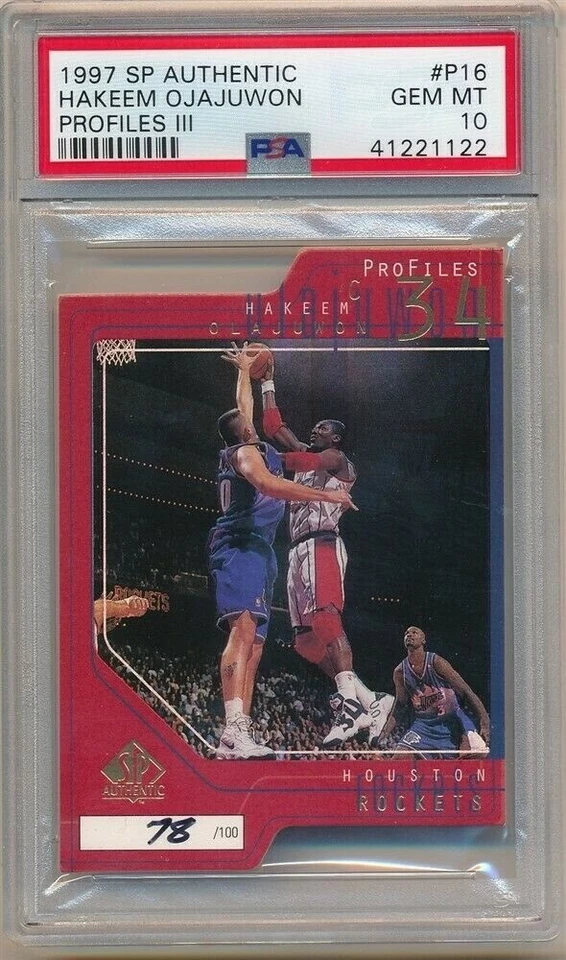 1997 SP AUTHENTIC PROFILES III #P16 HAKEEM OLAJUWON PSA 10 - POP 1 - Image 1 of 1