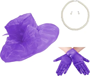 Womens Kentucky Derby Hat,4Pcs Fascinators for Women Tea Party Bridal Church Hat - Picture 1 of 9