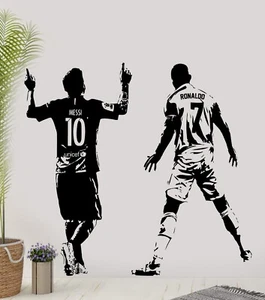 Ronaldo CR7 Messi GOAT Celebration  Footballer Wall Sticker Football Star Decals - Picture 1 of 22