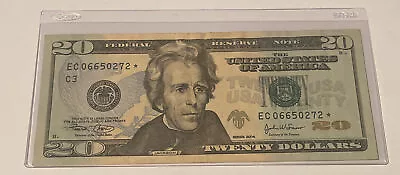 US Fancy Star Error Note Serial Twenty Dollar Replacement Duplicate Ink Fed $20 - Image 1 of 2