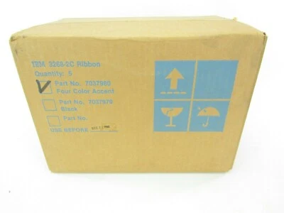 Case of 5 IBM 7037980 Four Color Accent Ribbon for IBM 3268-2C Impact Printer - Image 1 of 4