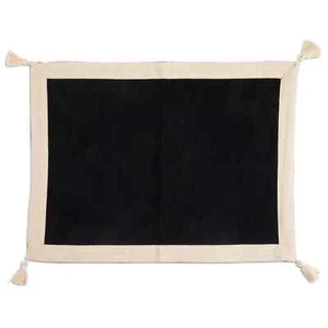 Thyme & Table 19" x 14" Black & Gold Handmade 4 Pc Ribbed Placemat Set Linens - Picture 1 of 5