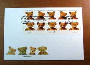 US FDC Scott# 3653-3656 Teddy Bears 2002 Used  L622 - Picture 1 of 2
