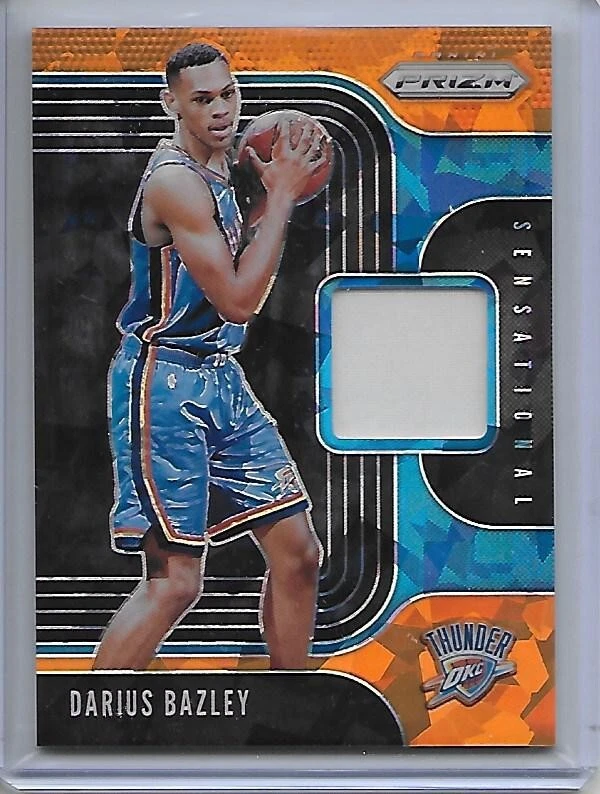 19-20 Prizm DARIUS BAZLEY Sensational Swatches Orange Ice Rookie Jersey Thunder - Image 1 of 1