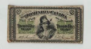 CANADA 25 Cents 1870, DC-1b, Large Letter B, Good Fine, Dominion of Canada. K2 - Picture 1 of 2