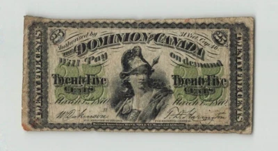 CANADA 25 Cents 1870, DC-1b, Large Letter B, Good Fine, Dominion of Canada. K2 - Image 1 of 2