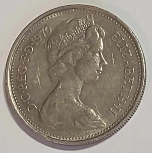 1970 Great Britain 5 New Pence Coin - Picture 1 of 2