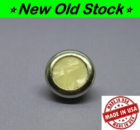 ⚪ Vintage Genuine Mother-of-Pearl Doorbell Push Button w/ Chromium Bezel - USA Cover