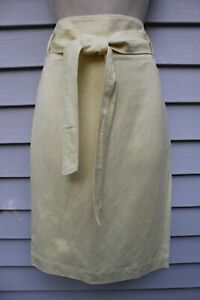 NWT Ann Taylor Yellow Linen Blend Pencil Skirt 10
