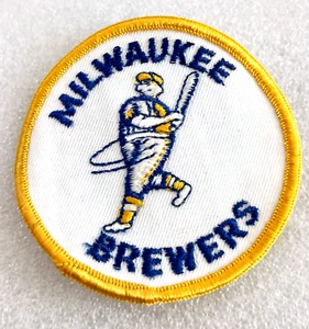 Vintage Milwaukee Brewers Batter Baseball Team Giacca Cappello Patch Nuovo NOS Anni 70 - Foto 1 di 4