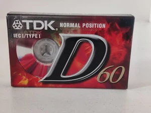 TDK D60 IEC I/Type 1 Normal Position Blank Audio Cassette Tape Free Shipping - Zdjęcie 1 z 4