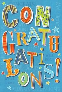 'CONGRATULATIONS, WELL DONE' GREETINGS CARD AND ENVELOPE 5"x7" - Picture 1 of 3