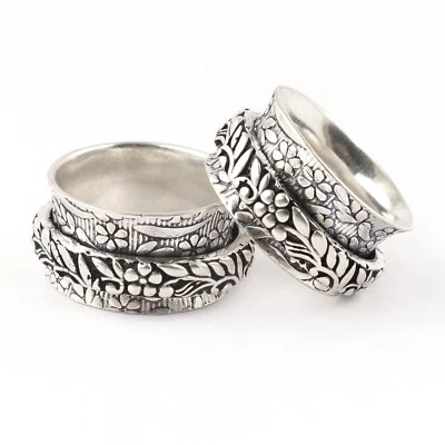 Anillo de Meditación Giratorio Oxidado Anillo De Colección Declaración Mujer Anillo Regalo Para Ella Foto 1 de 4