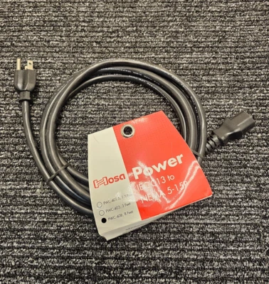 Hosa PWC-408 Power Cord, IEC C13 to NEMA 5-15P, 8 ft Black PVC Jacket - Image 1 of 4
