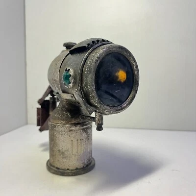 ANCIEN PHARE LAMPE À CARBURE ACÉTYLÈNE VÉLO MOTOR LUXOR COLLECTION À RESTAURER - Photo 1/4