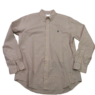 Camisa Ralph Lauren Para Hombre Grande Manga Larga Ligera Cuadros Botón Delantero Foto 1 de 4