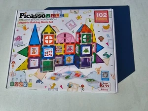 Picasso Tiles Magnetic Building Block Set--102 Pcs exploit creativity young - Picture 1 of 2