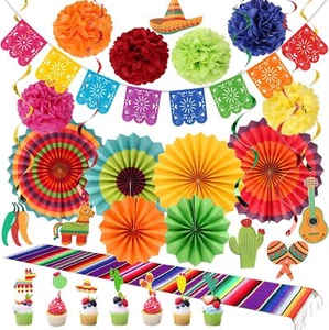 Mexican Party Decorations Fiesta Themed - Cinco De Mayo Party Supplies Decor for - Picture 1 of 8