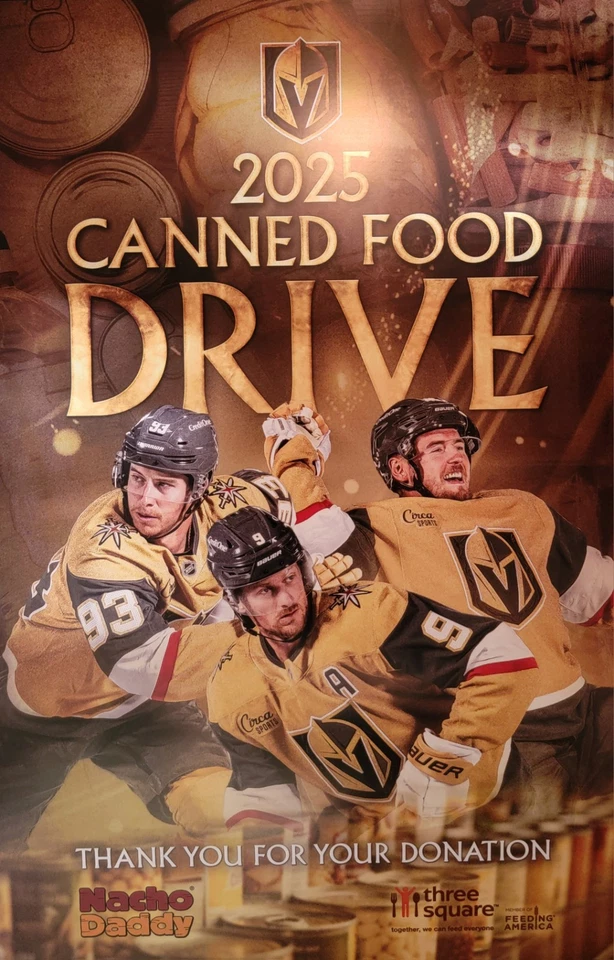 Плакат Las Vegas Golden Knights 2025 Canned Food Drive - Изображение 1 из 1
