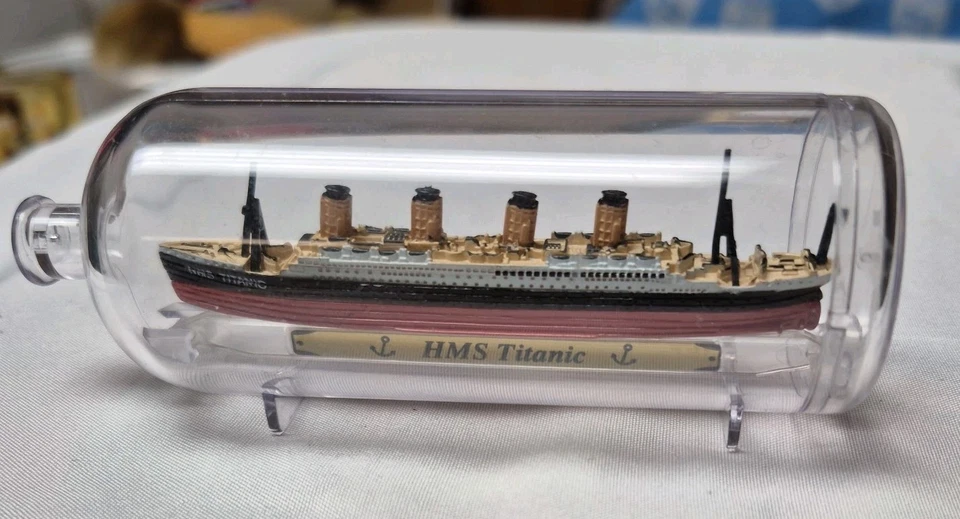 Micro Machines Galoob 1991 Ship In A Bottle HMS Titanic Ocean Liner - Image 1 of 4