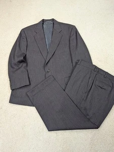 Tom James Suit Mens 42S 34x26 Gray Wool 2 Piece Jacket Pants Vintage Made in USA - Picture 1 of 22