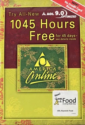 AOL 9.0 optimized America Online CD Disc 1045 Hours Free BNIP - Image 1 of 3