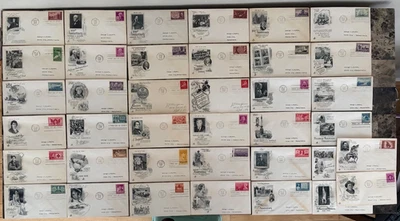 38 ArtCraft Covers 1946 - 1948 all FDC no duplicates / Francis Scott Key Et al. - Image 1 of 4