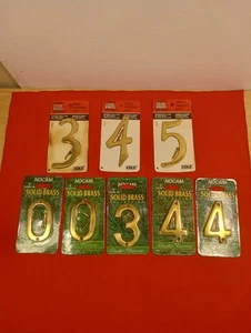 SOLID BRASS NUMBERS/ STILL NEW/ 8 TOTAL/ HOUSE- MAILBOX/ FREE SHIP - Picture 1 of 5