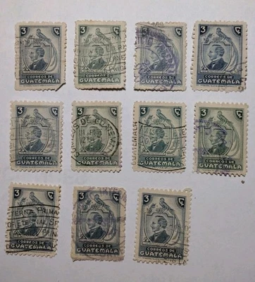 Guatemala: 11x. Estampillas postales Scott #317 José Batres Montúfar 1946 S-151 Foto 1 de 4