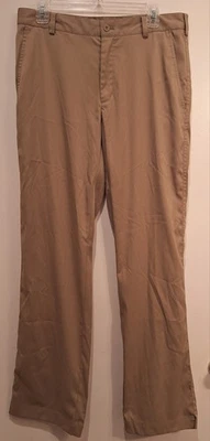 耐克高尔夫 Dri-Fit Chino 平前 32x32 米色裤子高脚裤 — 第 1/4 张图片