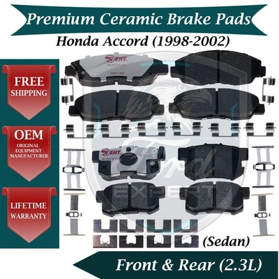 Kit de pastillas de freno delanteras y traseras premium OE para Honda Accord 1998-2002 Foto 1 de 4