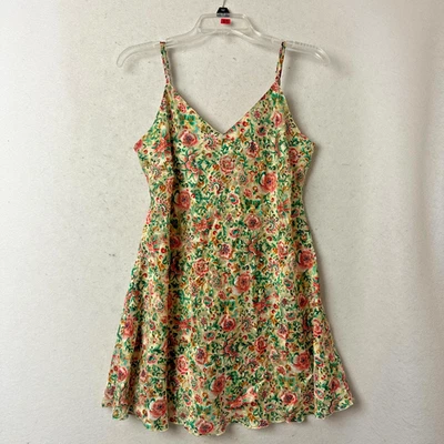 VICTORIA’S SECRET De Colección Etiqueta Dorada Floral Satén Chemise Amarillo Talla L Camisón Vestido Foto 1 de 4