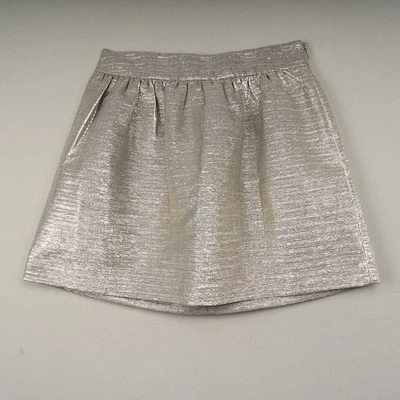 Minifalda Banana Republic para mujer 4 plateada metálica colección Heritage forrada Foto 1 de 4