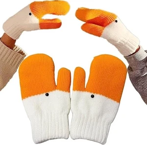 Silly Goose Handschuhe, Winter lustige Neuheit Tiere Handschuhe, Damen süß Strickhandschuh - Bild 1 von 9