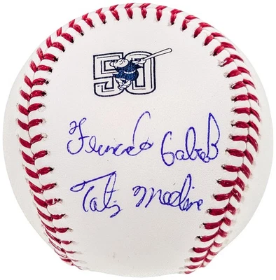 Fernando Tatis Jr Auto Official MLB 50th Anniversary Logo Baseball Full Name JSA - Image 1 of 4