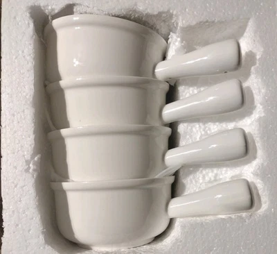 Set of 4 French Onion Soup Bowls with Handles 20 Ounce Ceramic Crocks  - Image 1 of 4