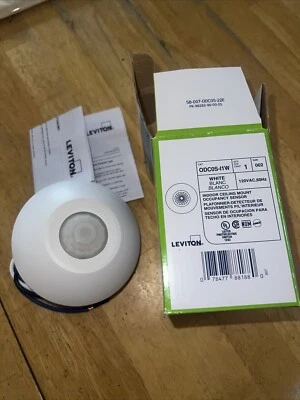 Leviton ODC0S-I1W Self Contained Ceiling-Mount Occupancy Sensor/Switching Relay - Image 1 of 3