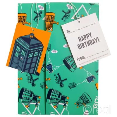 New Doctor Who Gift Wrap Set Birthday Tags Wrapping Paper TARDIS Dalek Official