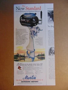 1947 MARTIN 60 Outboard Boat Motor The New Standard vintage art print ad - Bild 1 von 1
